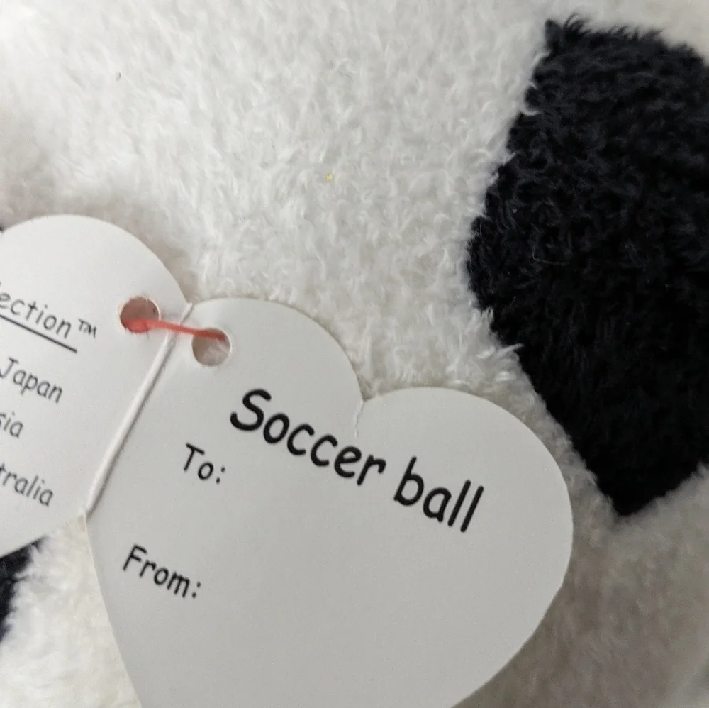 Ty Black and White Soccer Ball Plush